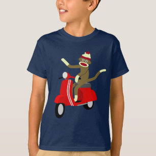 Camiseta Patinete do Vespa do macaco da peúga