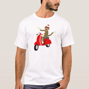 Camiseta Patinete do Vespa do macaco da peúga