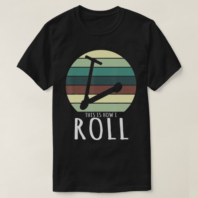 Camiseta Patinete Elétrico É Assim Que Eu Rolo O Retro Ecoo (Frente do Design)
