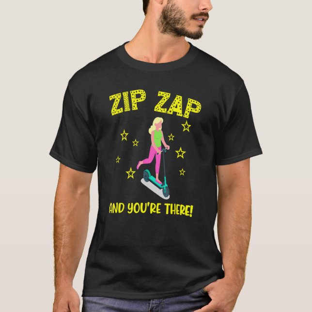 Camiseta Patinete zip zap e você está lá patinete fast co (Frente)