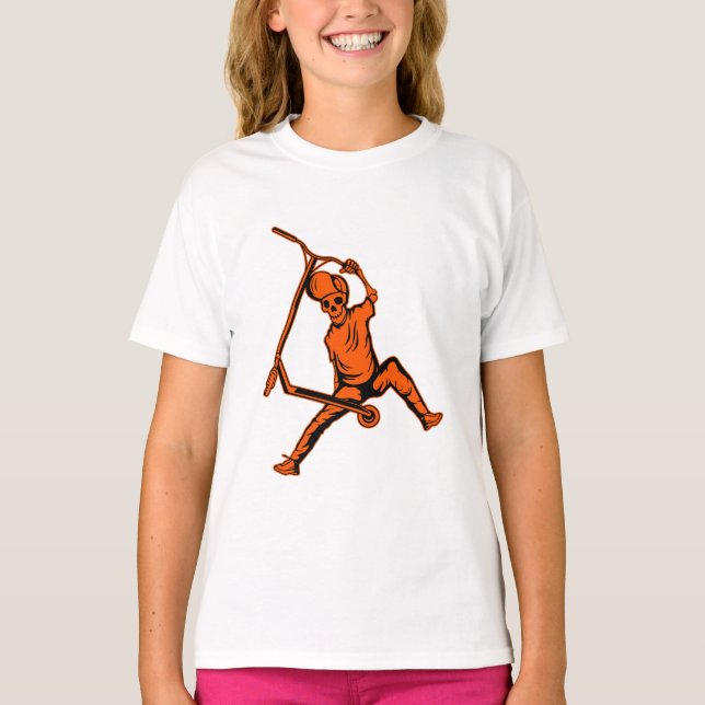 Camiseta Patinetes de truques de estilo livre (Frente)