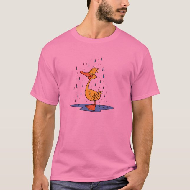 Camiseta patinho fofo na chuva (Frente)