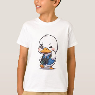 Camiseta Patinho Fotógrafo Piscando Crianças