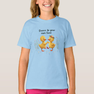 Camiseta Patinhos Dançantes Fofos com Vibrações Florais de