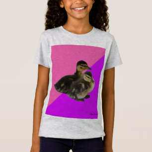 Camiseta Patinhos em Sorvete Rosa de Framboesa e Roxo