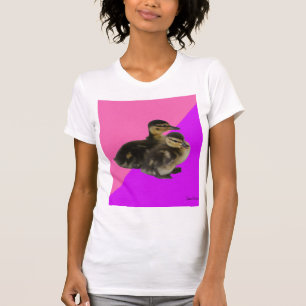 Camiseta Patinhos em Sorvete Rosa de Framboesa e Roxo