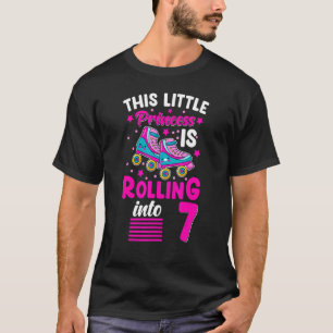 Camiseta Patins 7º Aniversário Menina de 7 Anos Festa Ro
