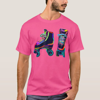 Camiseta Patins Coloridos Patins de Rodas Patinação