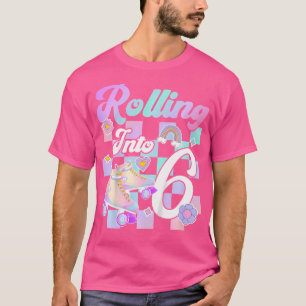 Camiseta Patins De Aniversário De 6 Anos Patinação De 6 Ano