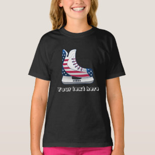Camiseta Patins de Hóquei no Gelo Americanos