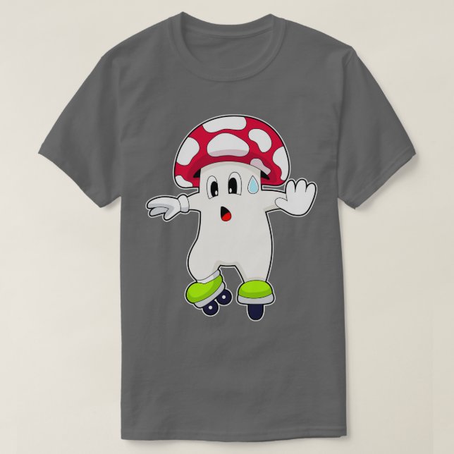 Camiseta Patins de patinação inline em cogumelo (Frente do Design)