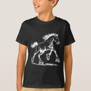 Camiseta Patins de Roda de Patinação de Cavalo Vintage Engr
