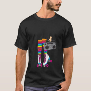 Camiseta Patins Femininos Retrô Divertidos Patins de Rolo D