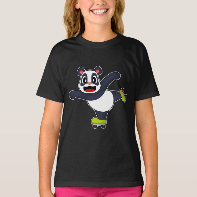 Camiseta Patins inline de patinação sobre rodas Panda (Frente)