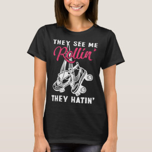 Camiseta Patins Vintage Retro Eles Me Veem Rolando O