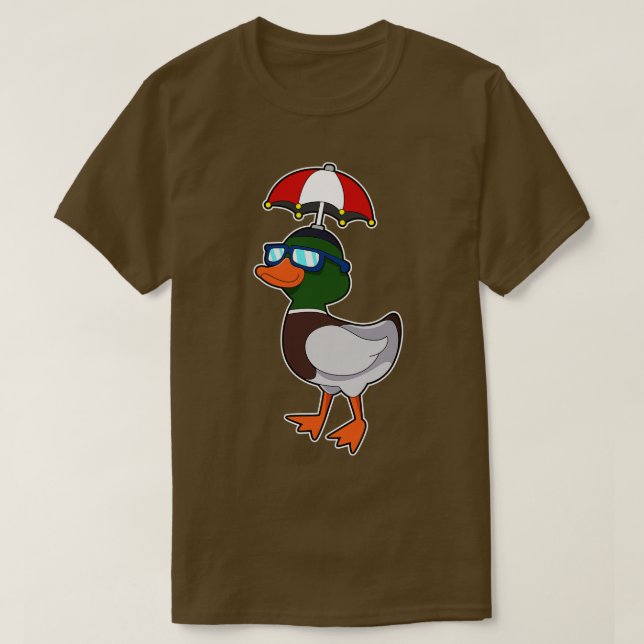 Camiseta Pato a chover com guarda-chuva (Frente do Design)