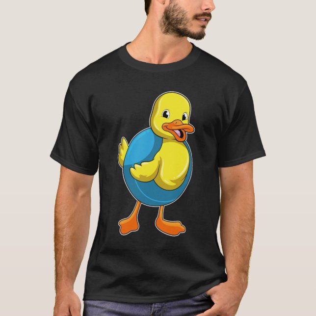 Camiseta Pato a Nadar com anel de Natação (Frente)