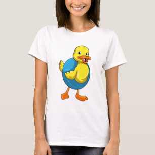 Camiseta Pato a Nadar com anel de Natação
