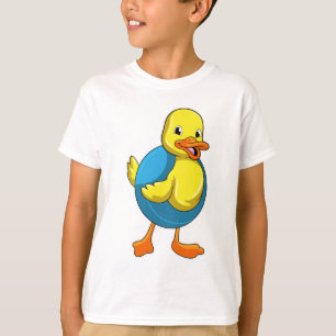 Camiseta Pato a Nadar com anel de Natação