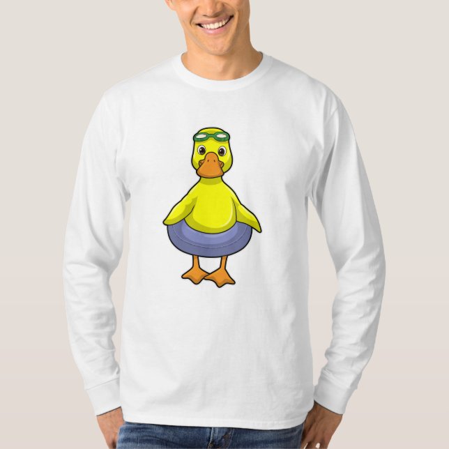 Camiseta Pato a Nadar com anel de Natação (Frente)