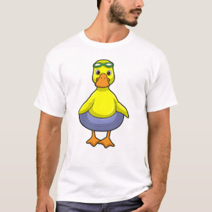 Camiseta Pato a Nadar com anel de Natação