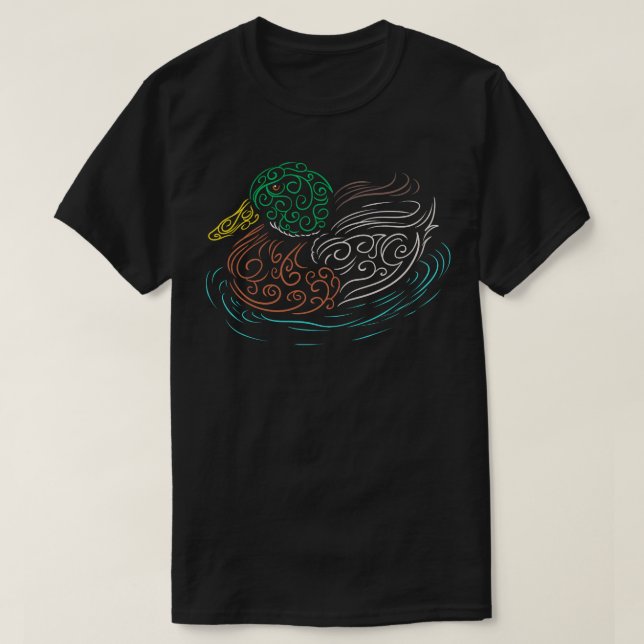 Camiseta Pato Amante Este Mandala Em Forma De Pato (Frente do Design)