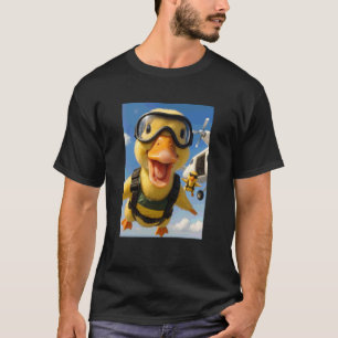 Camiseta Pato Amarelo Divertido Amante de Animais Salto de