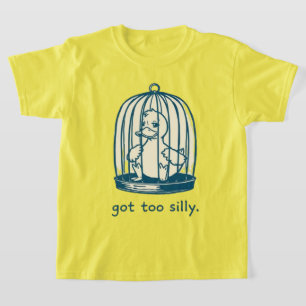 Camiseta Pato Angustiado Demais Ficou Bobo Humor em Gaiola