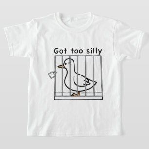 Camiseta Pato Angustiado Demais Ficou Bobo Humor em Gaiola