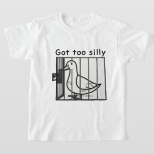 Camiseta Pato Angustiado Demais Ficou Bobo Humor em Gaiola
