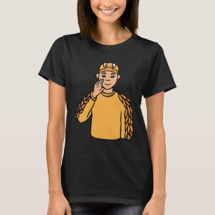 Camiseta Pato Animal ASL Gesto de Mão Surda Audição Perda d