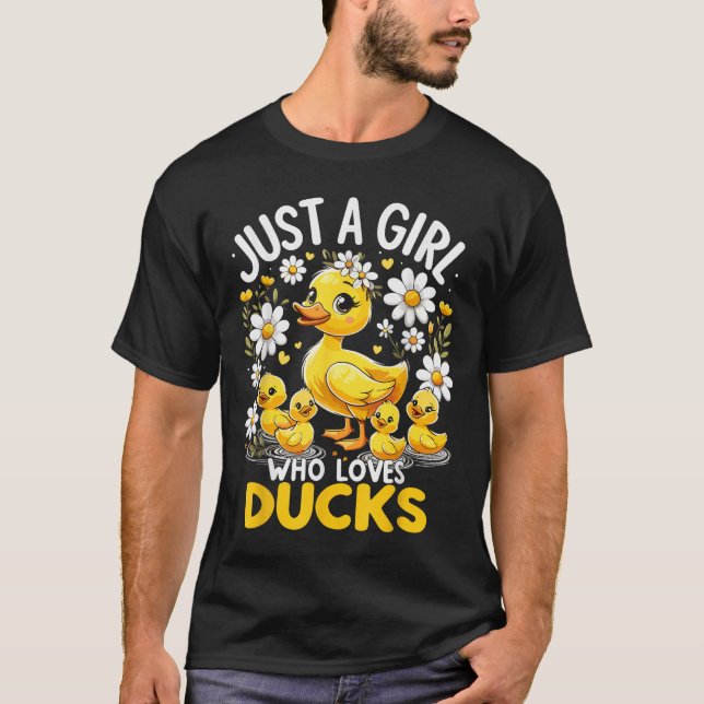 Camiseta Pato Bonito Amo Apenas Uma Menina Que Ama Patos (Frente)