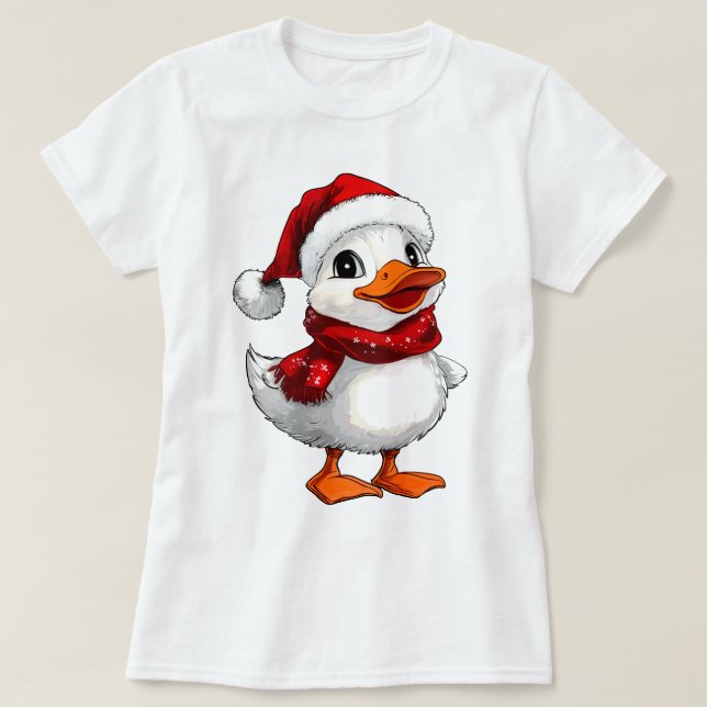 Camiseta Pato branco de Natal (Frente do Design)