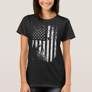 Camiseta Pato Caçando Bandeira Americana Usa Fingindo Prese