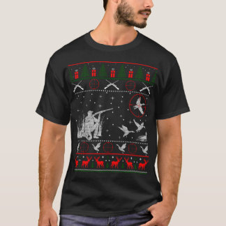Camiseta Pato caçando caçador presente de Natal feio