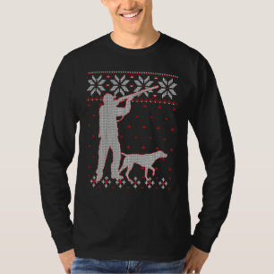 Camiseta Pato caçando doce de Natal feio Ch caçador de pato
