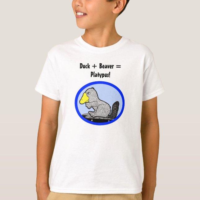 Camiseta Pato + castor = Platypus! (Frente)