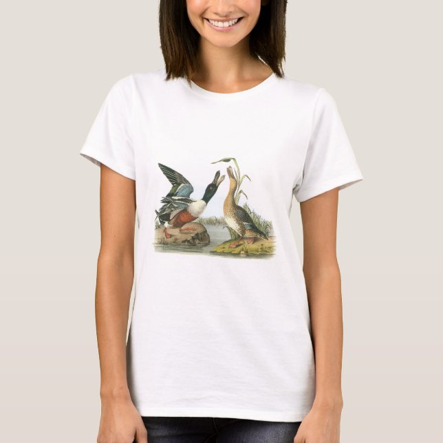 Camiseta Pato-colhereiro do norte por Audubon (Frente)