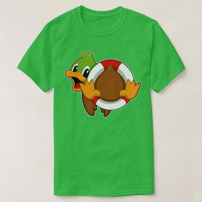 Camiseta Pato com anel de Natação (Frente do Design)