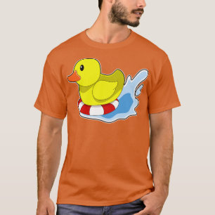 Camiseta Pato Com Anel De Natação Em Água