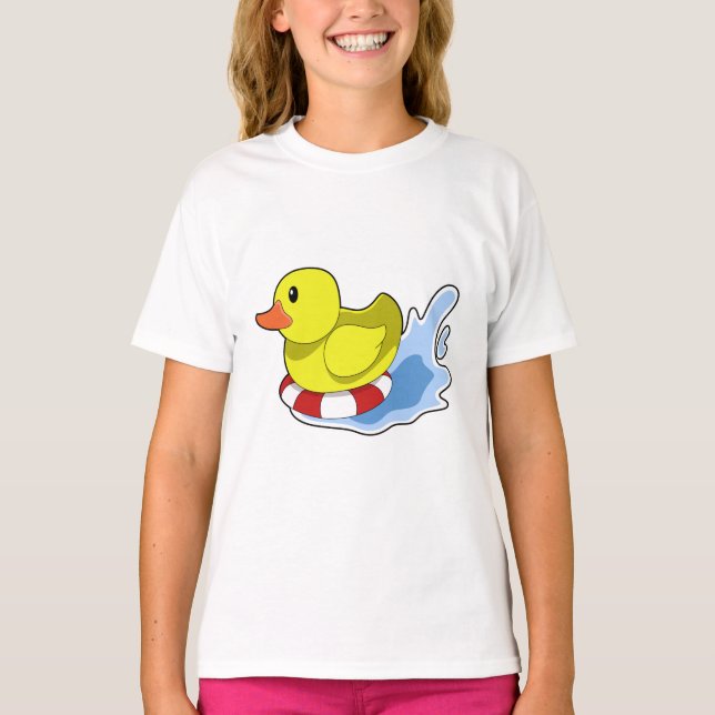 Camiseta Pato com anel de Natação em água.PNG (Frente)