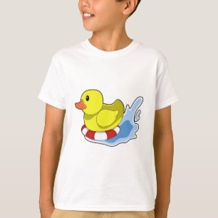Camiseta Pato com anel de Natação em água.PNG