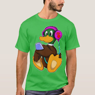 Camiseta Pato com fone de ouvido telefônico