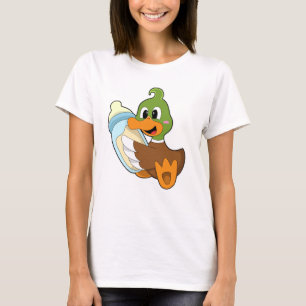 Camiseta Pato com Garrafa de Leite