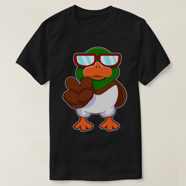 Camiseta Pato com óculos de sol 1 (Frente do Design)
