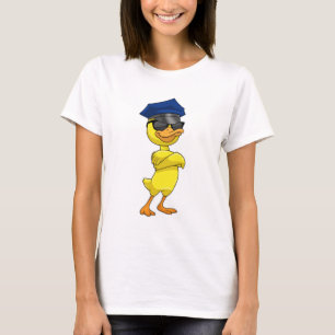 Camiseta Pato como agente da polícia com boné da polícia