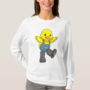 Camiseta Pato como agricultor com botas