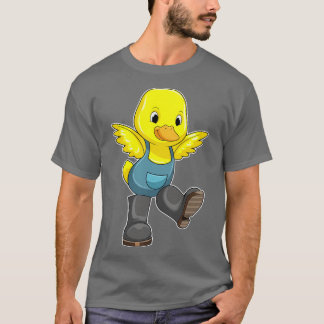 Camiseta Pato como agricultor com botas