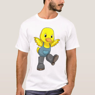Camiseta Pato como agricultor com botas