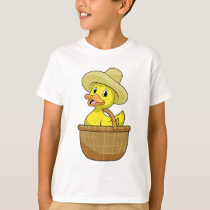 Camiseta Pato como agricultor com cesto